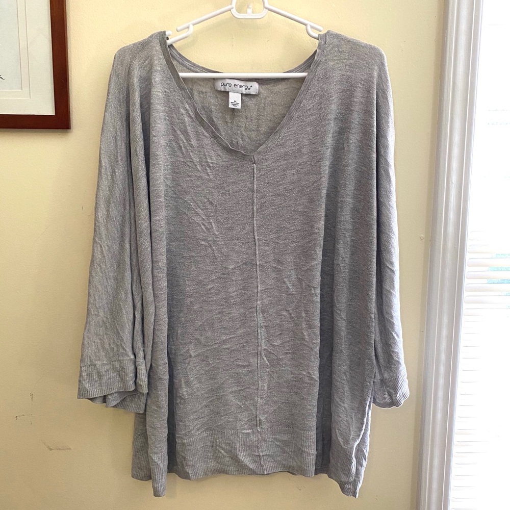 Pure Energy 3/4 Sleeve Lightweight Sweater 3x